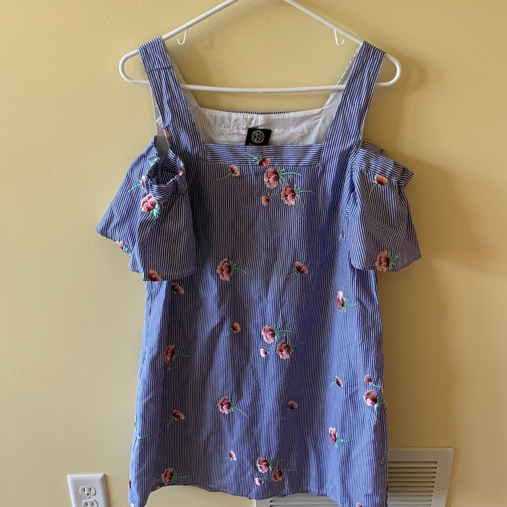 Blue Striped Flower Dress